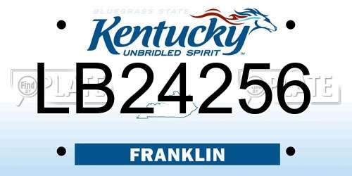 LB24256 Kentucky License Plate