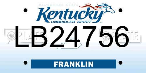 LB24756 Kentucky License Plate