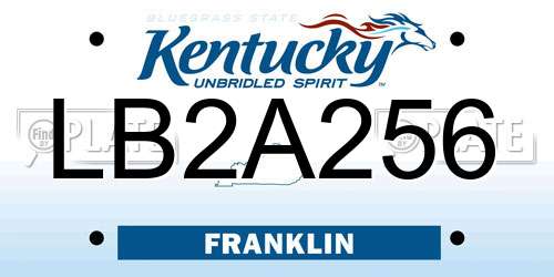 LB2A256 Kentucky License Plate