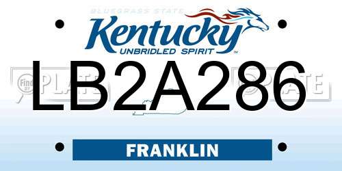 LB2A286 Kentucky License Plate