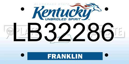 LB32286 Kentucky License Plate