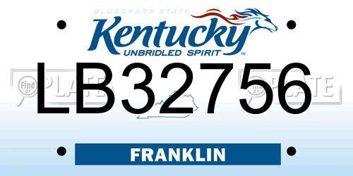 LB32756 Kentucky License Plate