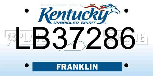 LB37286 Kentucky License Plate