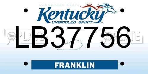 LB37756 Kentucky License Plate