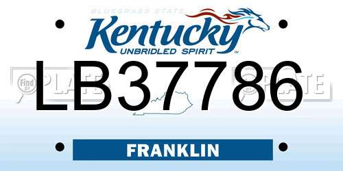 LB37786 Kentucky License Plate