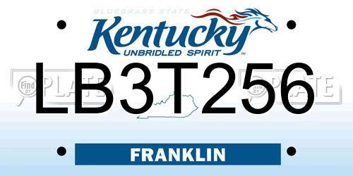 LB3T256 Kentucky License Plate
