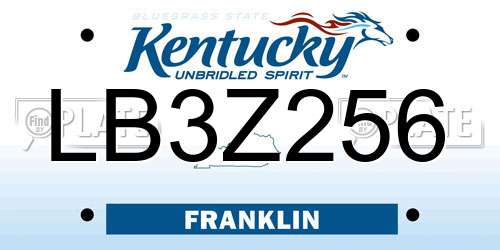LB3Z256 Kentucky License Plate