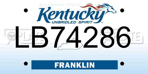 LB74286 Kentucky License Plate