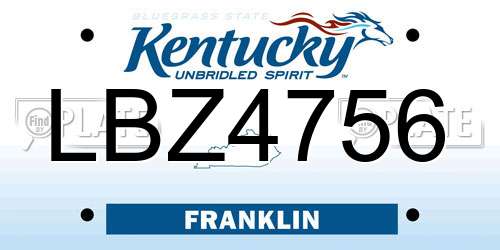 LBZ4756 Kentucky License Plate