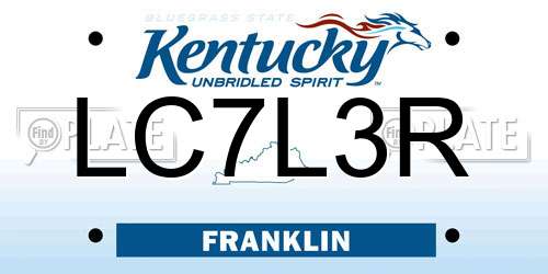 LC7L3R Kentucky License Plate