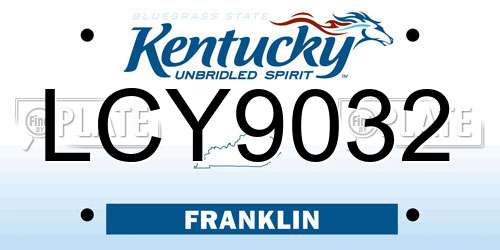 LCY9032 Kentucky License Plate