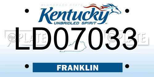 LD07033 Kentucky License Plate