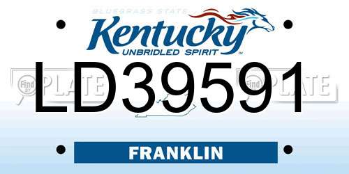 LD39591 Kentucky License Plate