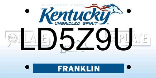 LD5Z9U Kentucky License Plate