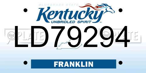 LD79294 Kentucky License Plate