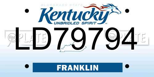 LD79794 Kentucky License Plate