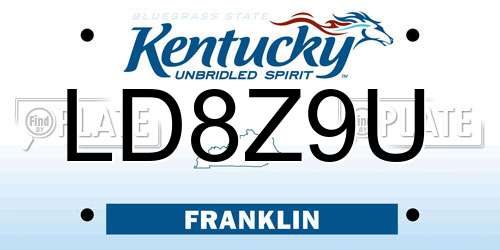 LD8Z9U Kentucky License Plate