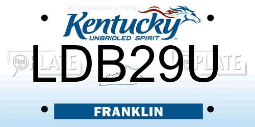 LDB29U Kentucky License Plate