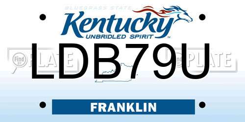 LDB79U Kentucky License Plate