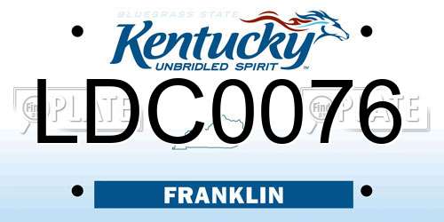 LDC0076 Kentucky License Plate
