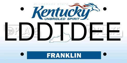LDDTDEE Kentucky License Plate