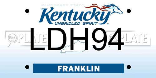 LDH94 Kentucky License Plate