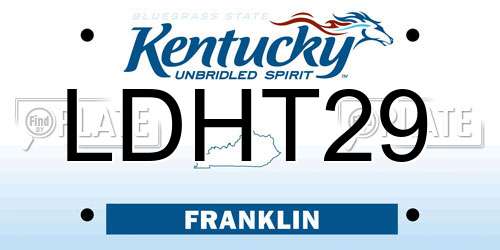 LDHT29 Kentucky License Plate