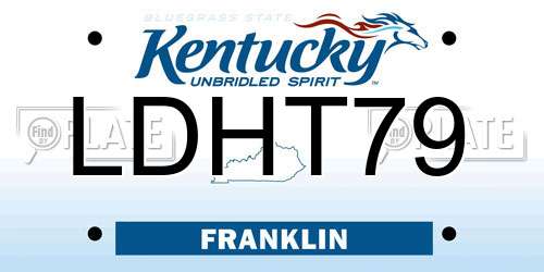LDHT79 Kentucky License Plate