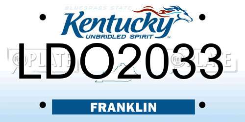 LDO2033 Kentucky License Plate