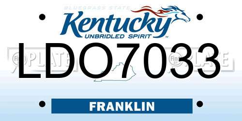LDO7033 Kentucky License Plate