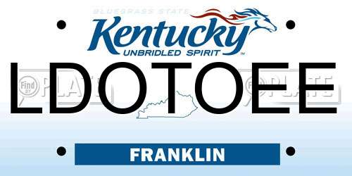 LDOTOEE Kentucky License Plate
