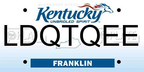 LDQTQEE Kentucky License Plate