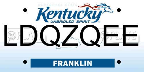 LDQZQEE Kentucky License Plate