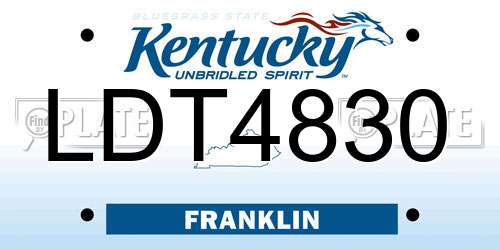 LDT4830 Kentucky License Plate