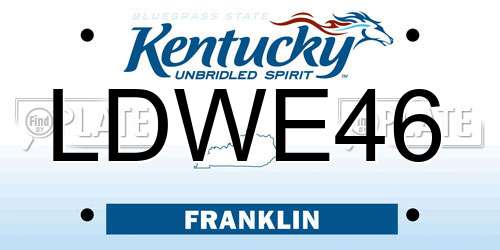 LDWE46 Kentucky License Plate