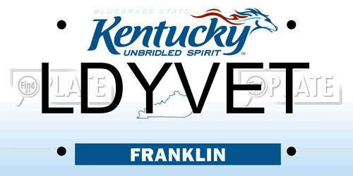LDYVET Kentucky License Plate