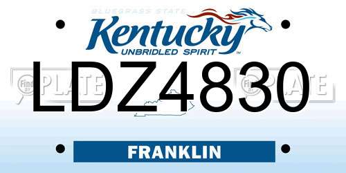 LDZ4830 Kentucky License Plate