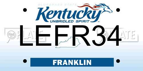 LEFR34 Kentucky License Plate