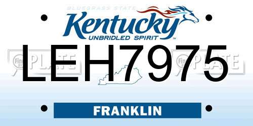 LEH7975 Kentucky License Plate