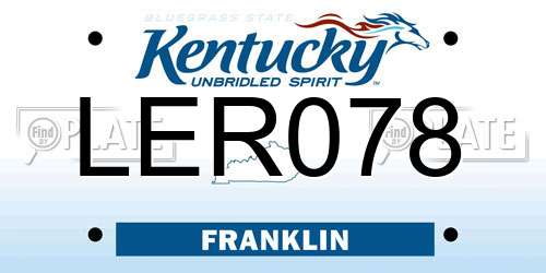 LER078 Kentucky License Plate