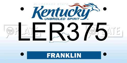 LER375 Kentucky License Plate