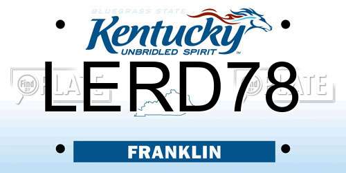 LERD78 Kentucky License Plate