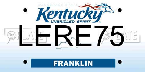 LERE75 Kentucky License Plate