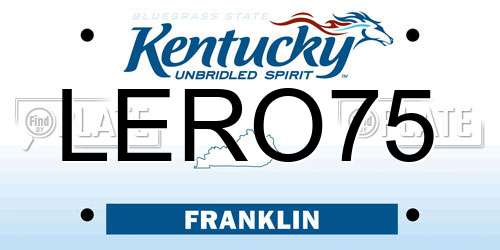 LERO75 Kentucky License Plate