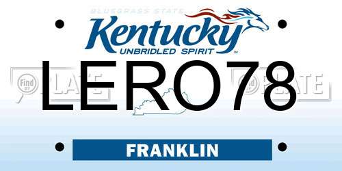 LERO78 Kentucky License Plate