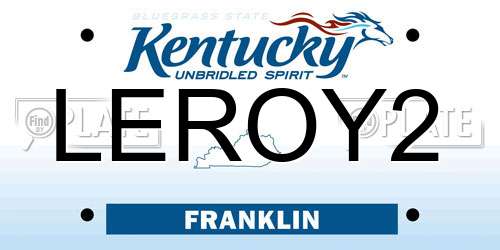 LEROY2 Kentucky License Plate