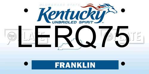 LERQ75 Kentucky License Plate