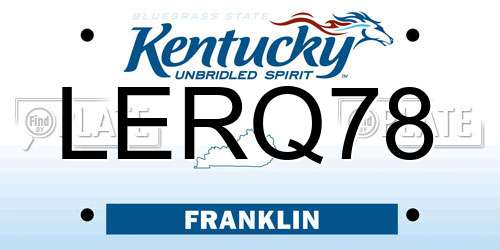 LERQ78 Kentucky License Plate