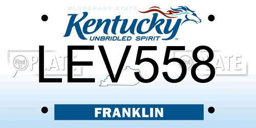 LEV558 Kentucky License Plate