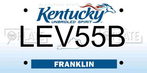 LEV55B Kentucky License Plate